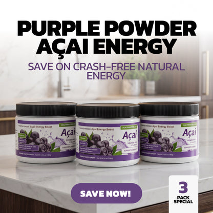 3-Pack Purple POWDER Açai Energy