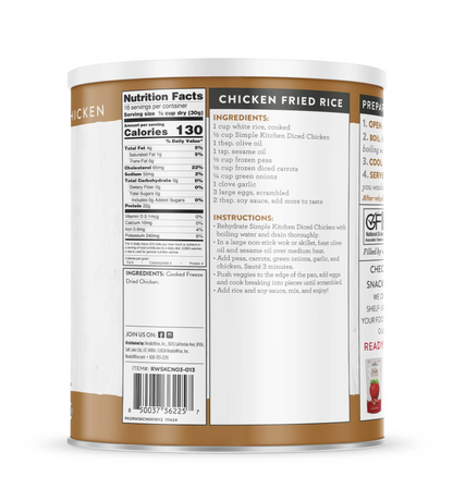Freeze-Dried Diced Chicken - #10 Can – 16 Servings
