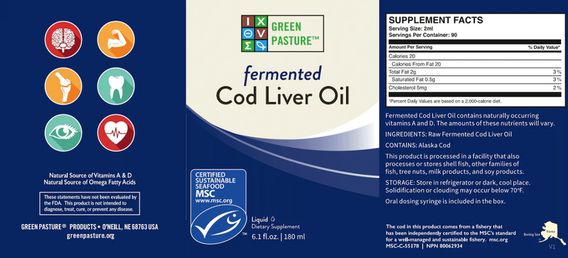 Cod Liver Oil - Cinnamon Fermented 6.1 oz.