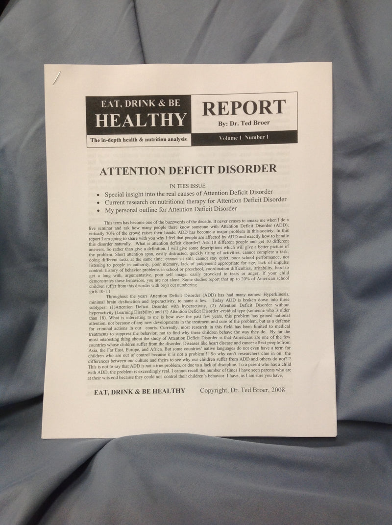Attention Deficit Disorder (ADD) Article